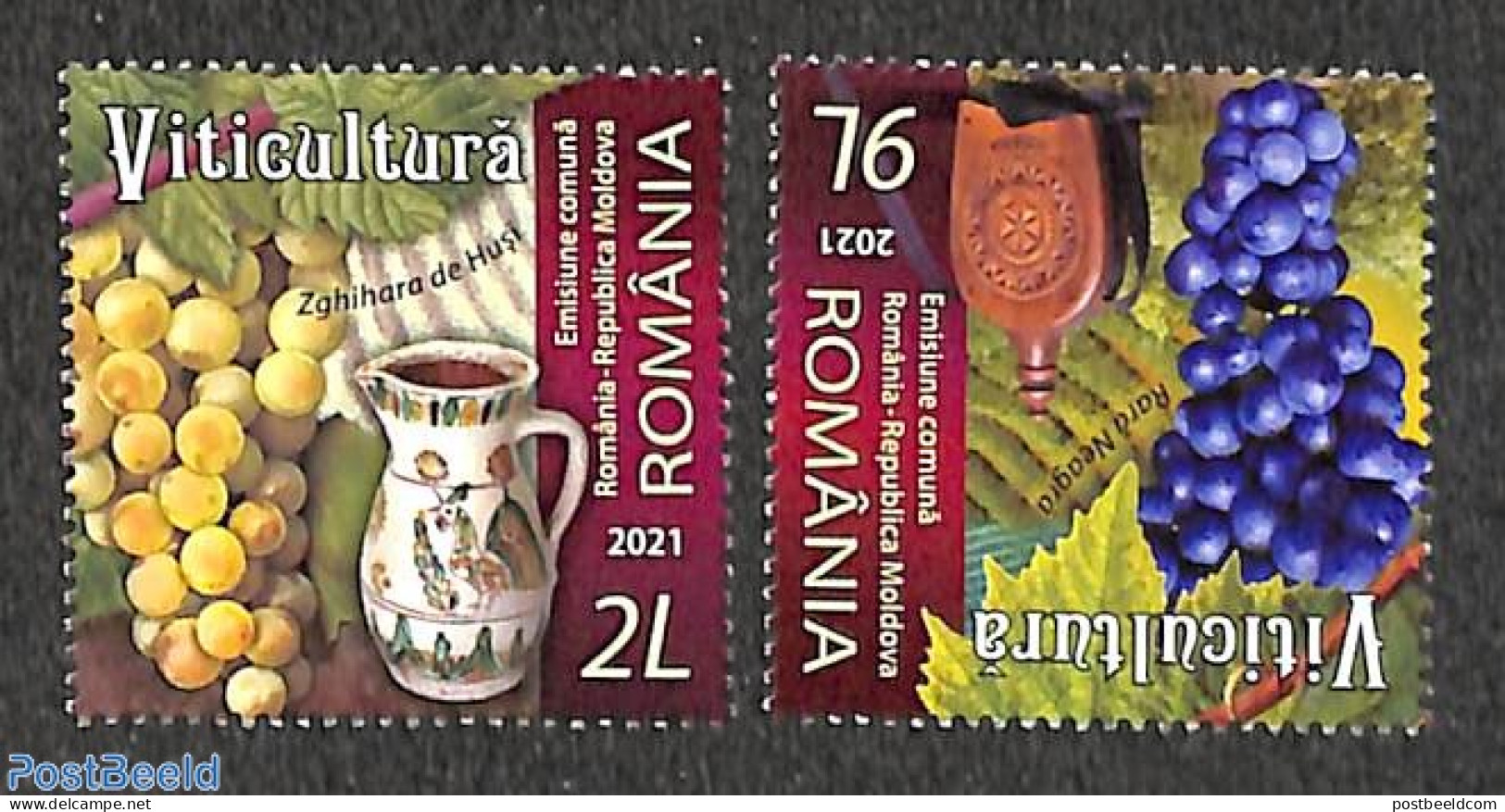 Romania 2021 Wine Culture 2v, Joint Issue Moldova, Mint NH, Nature - Various - Fruit - Wine & Winery - Joint Issues - Nuevos