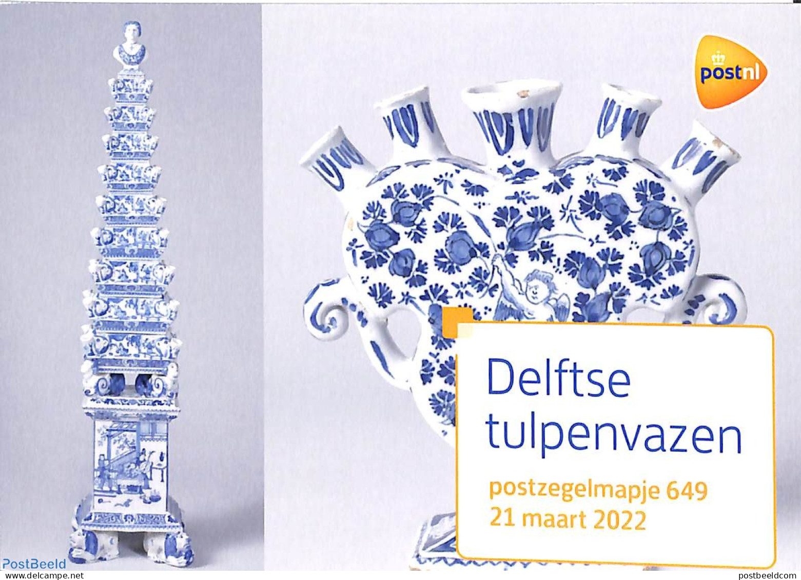 Netherlands 2022 Delft Tulip Vases, Pres. Pack 649, Mint NH, Art - Art & Antique Objects - Ceramics - Cuadernillos