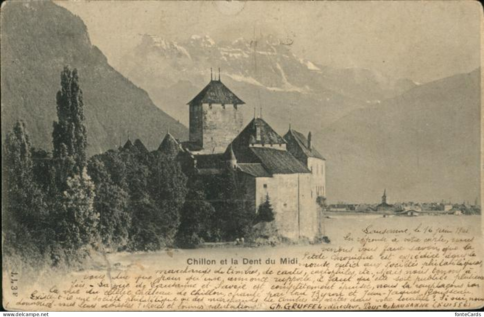 11353372 Chillon Chateau Lac Leman Et Les Dents Du Midi Montreux - Autres & Non Classés