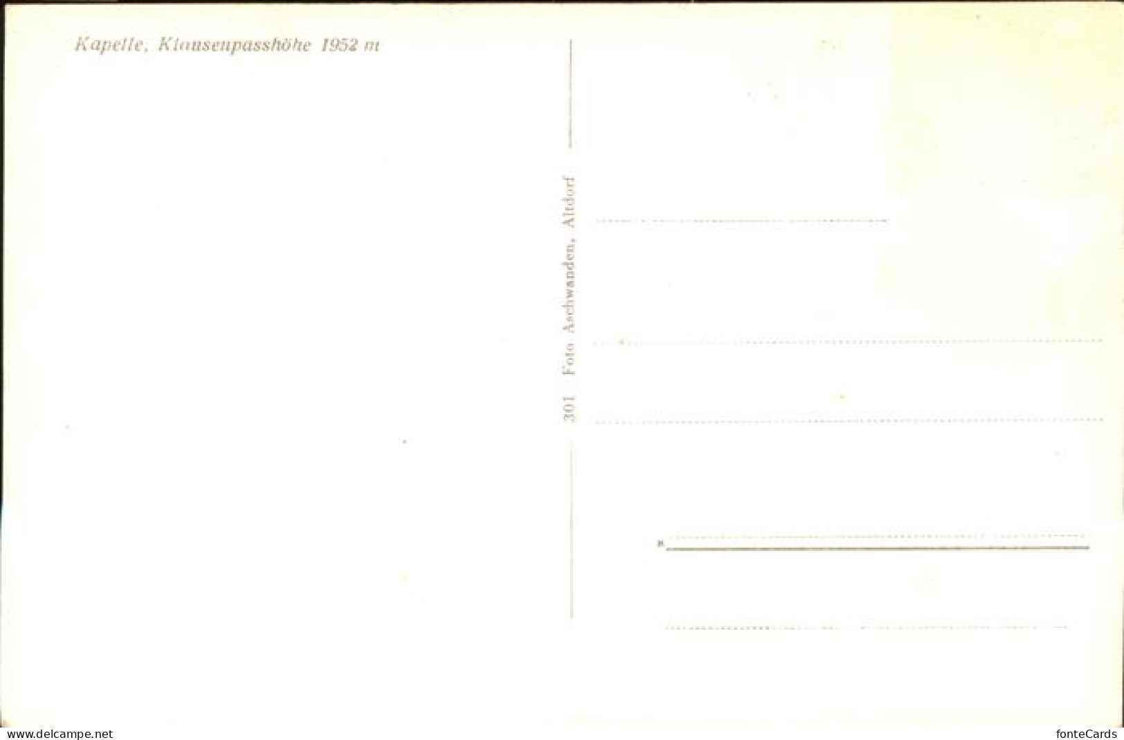 11353355 Urnerboden Klausenpasshoehe Kapelle Urnerboden - Autres & Non Classés