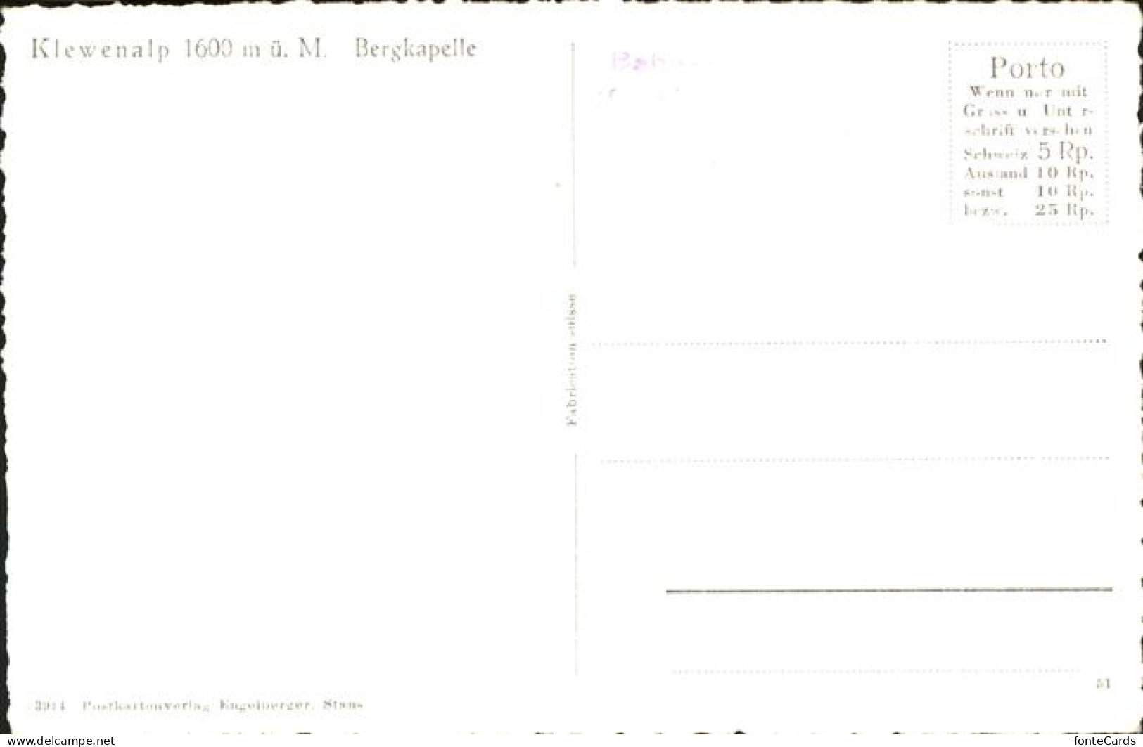 11353354 Beckenried Klewenalp Bergkapelle Beckenried - Andere & Zonder Classificatie