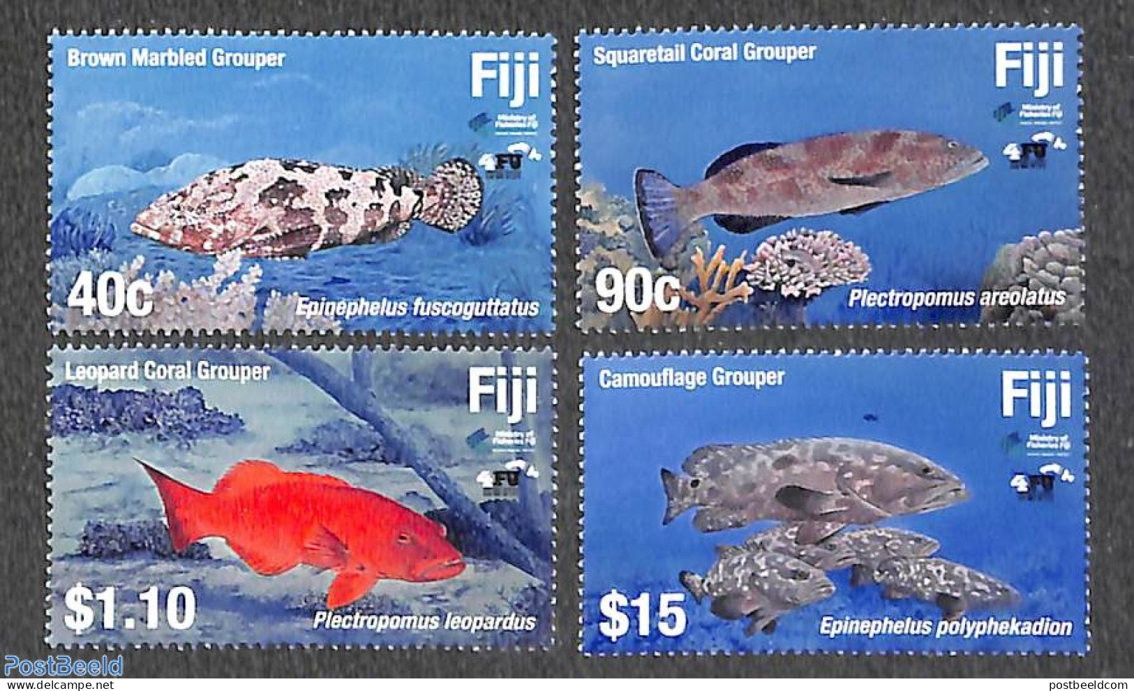 Fiji 2019 Fish 4v, Mint NH, Nature - Fish - Vissen