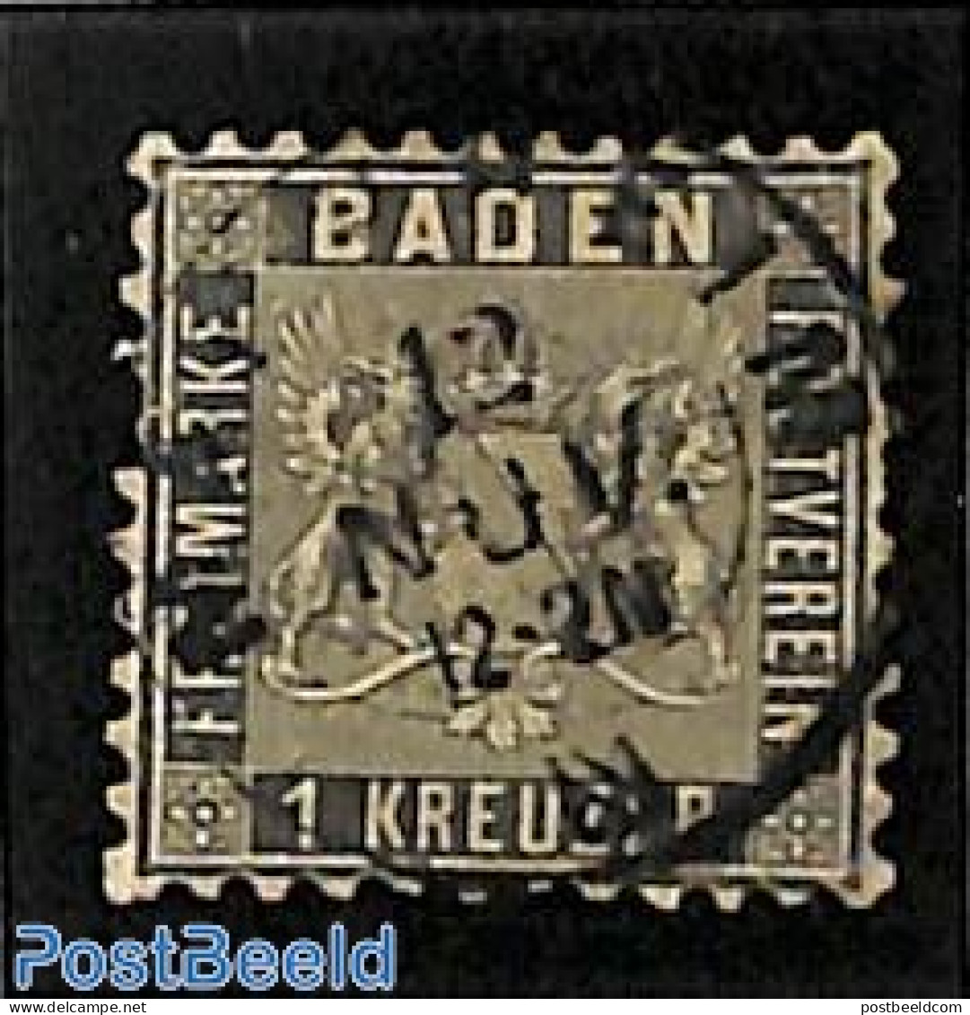 Germany, Baden 1862 1Kr, Used, Used Stamps - Autres & Non Classés