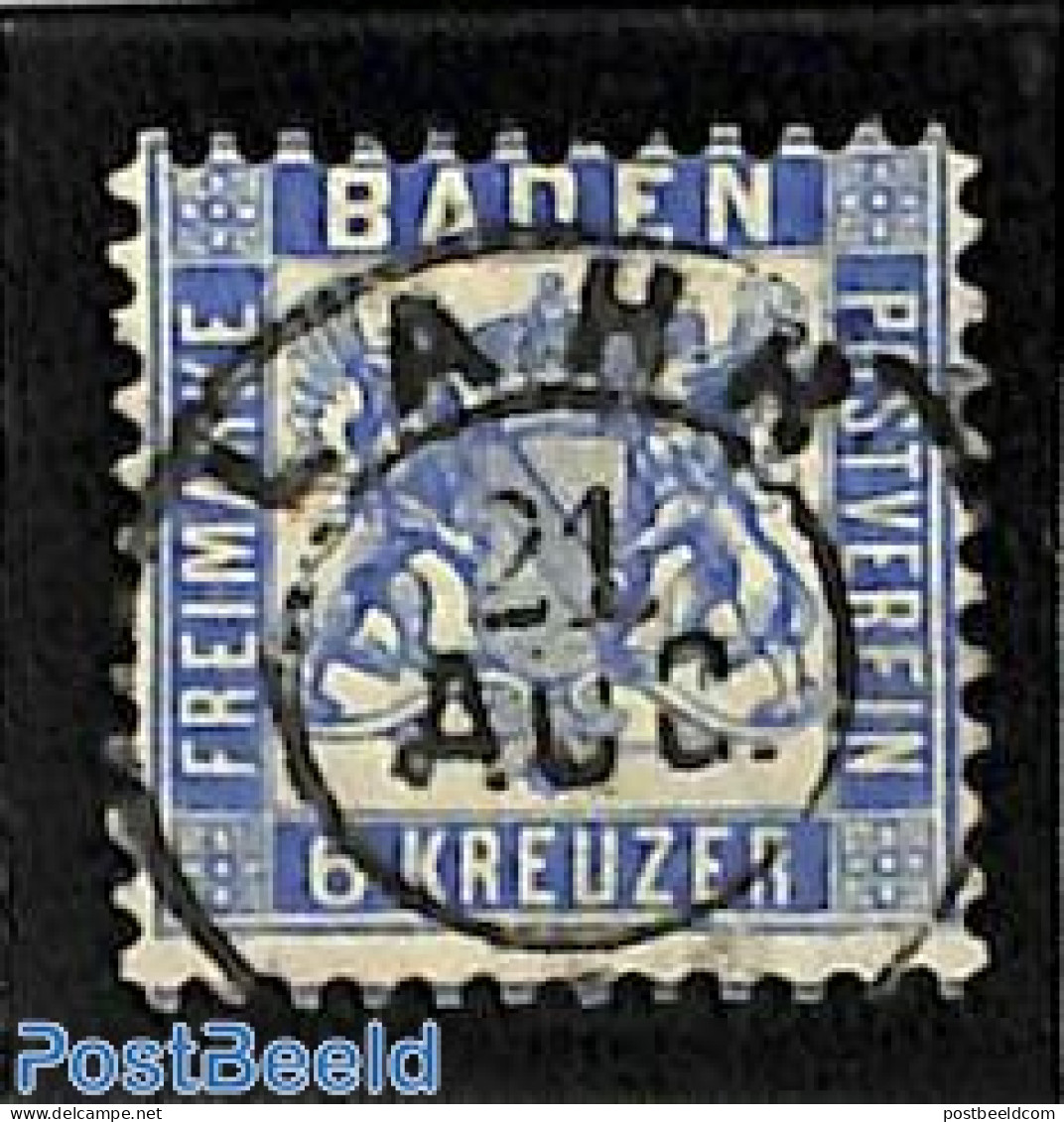 Germany, Baden 1862 6Kr, Used, LAHN, Used Stamps - Otros & Sin Clasificación
