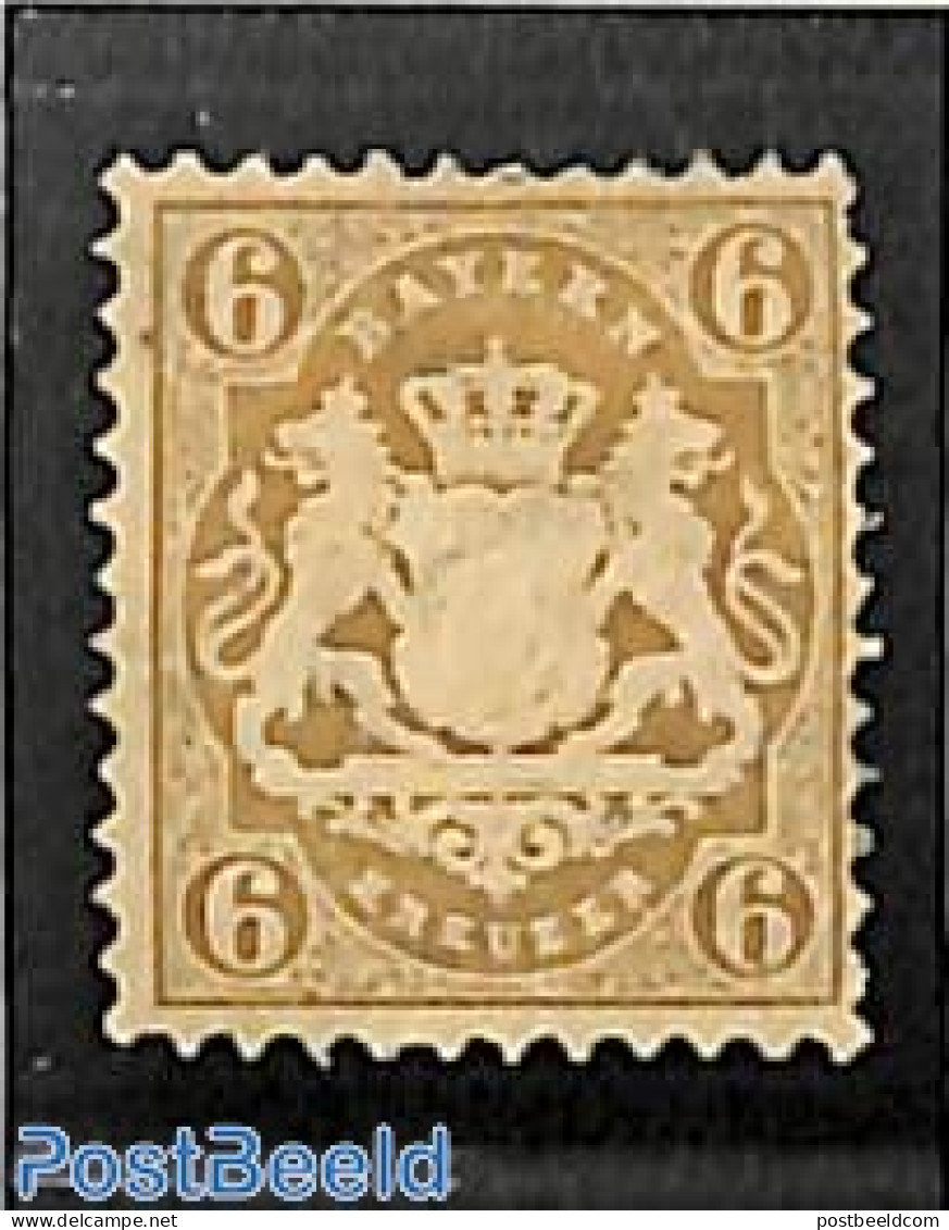 Germany, Bayern 1870 6Kr, Stamp Out Of Set, Unused (hinged) - Autres & Non Classés