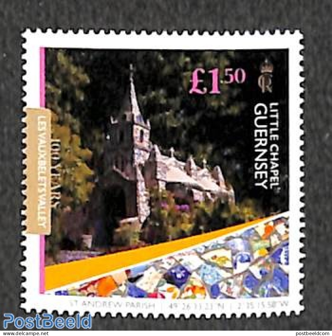 Guernsey 2023 Little Chapel 1v, Mint NH, Religion - Churches, Temples, Mosques, Synagogues - Art - Ceramics - Eglises Et Cathédrales