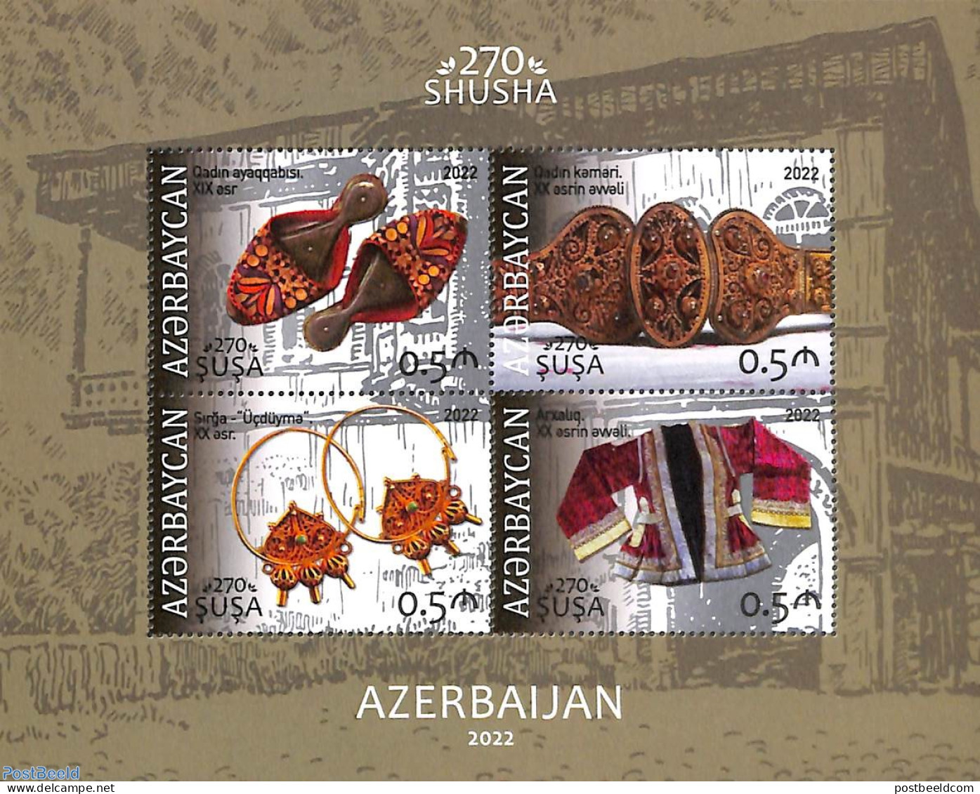 Azerbaijan 2022 Shusha, Costumes & Jewelry S/s, Mint NH, Various - Costumes - Art - Art & Antique Objects - Costumes