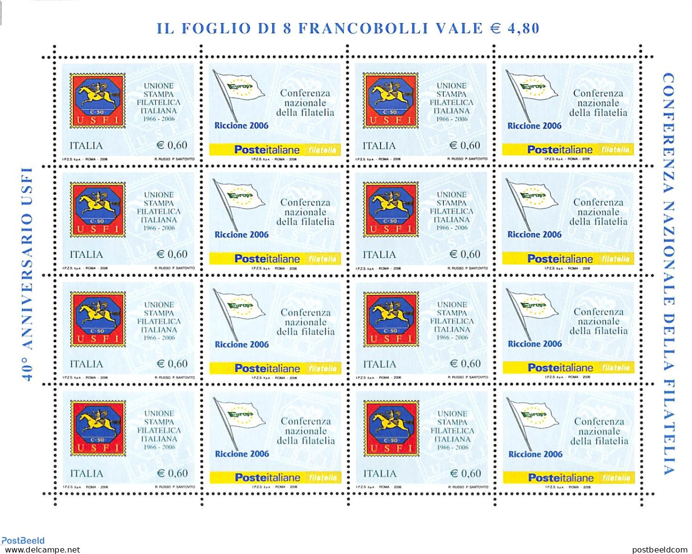 Italy 2006 Riccione M/s, Mint NH, Nature - Horses - Philately - Other & Unclassified