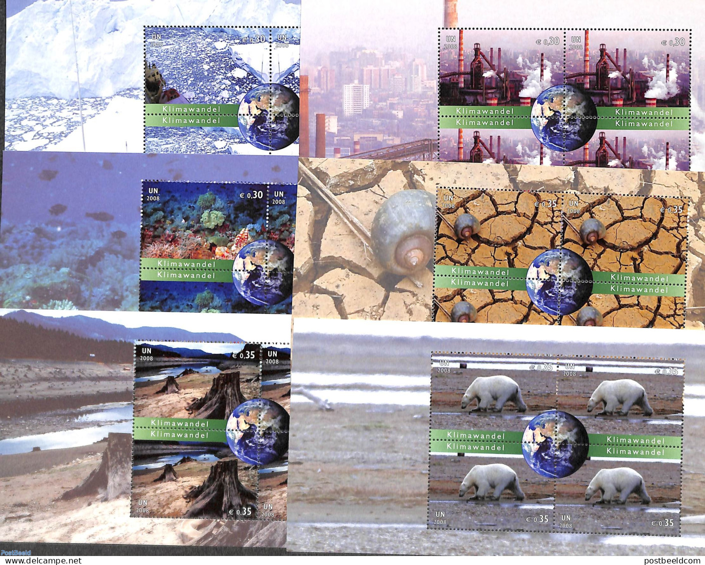 United Nations, Vienna 2008 Climate Change 6 M/s From Booklet, Mint NH, Nature - Various - Bears - Environment - Indus.. - Umweltschutz Und Klima