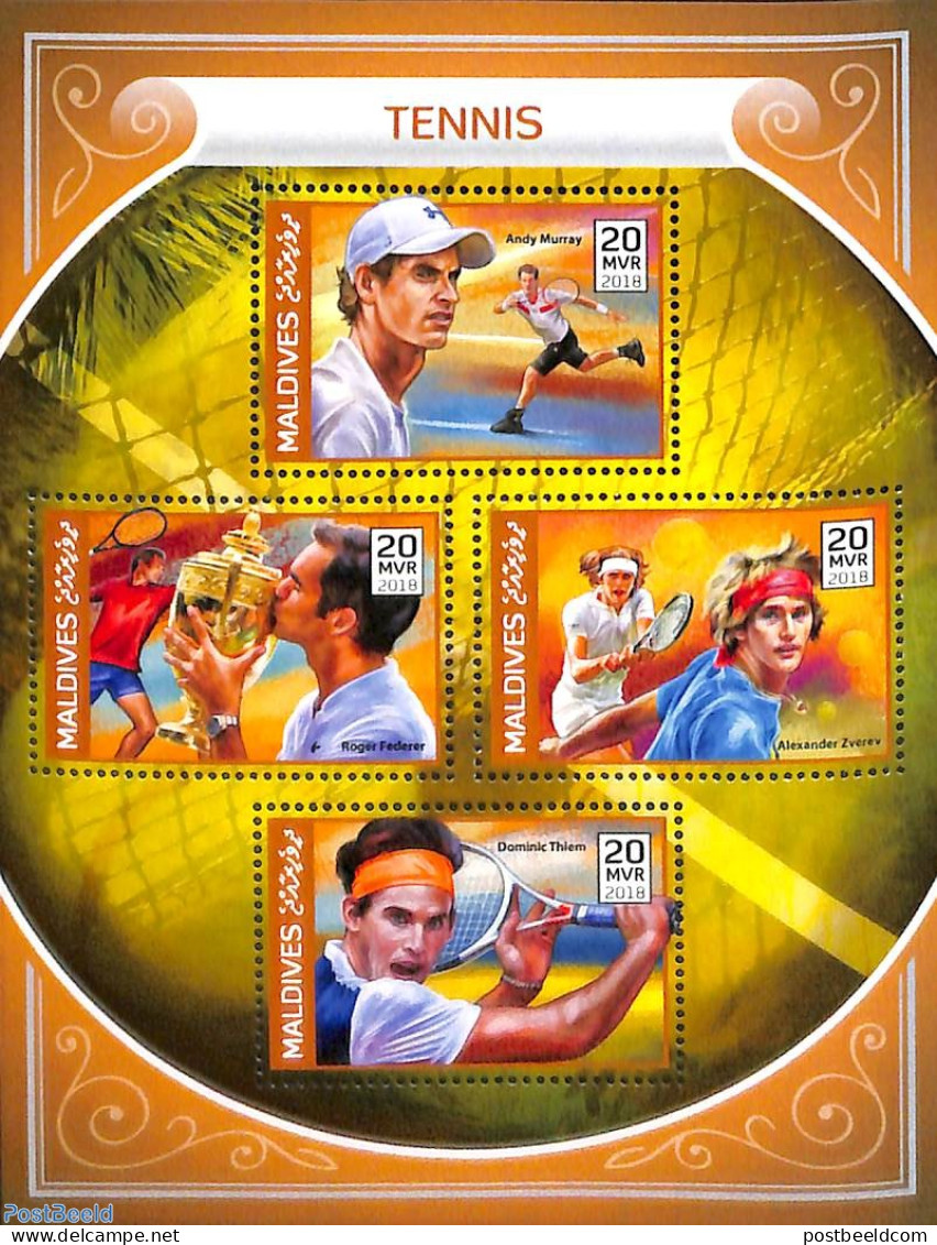 Maldives 2018 Tennis 4v M/s, Mint NH, Sport - Tennis - Tennis