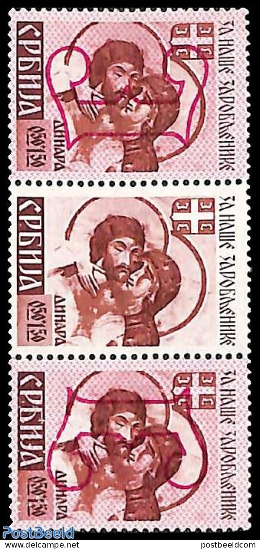 Serbia 1941 Variation Points Downwards, Michel No's 54A III And 54 A IV, Mint NH - Serbien