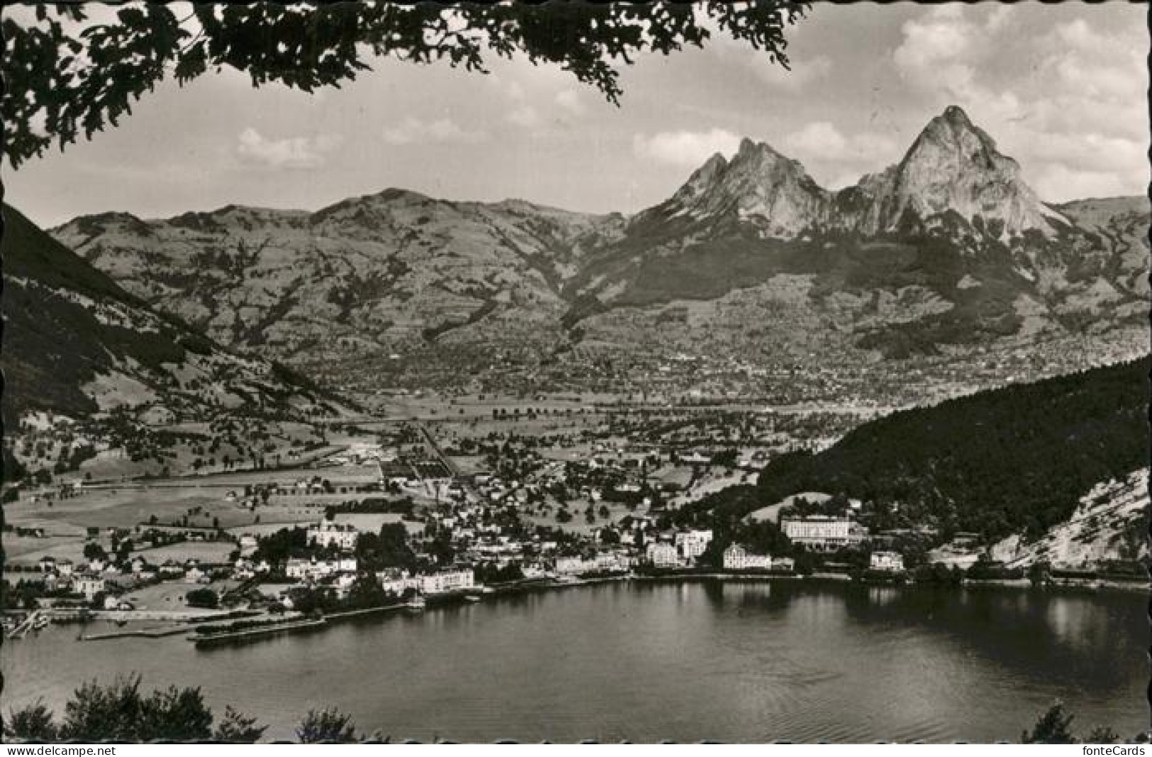 11339002 Brunnen SZ Panorama Mit Den Beiden Mythen Vierwaldstaettersee Brunnen - Sonstige & Ohne Zuordnung