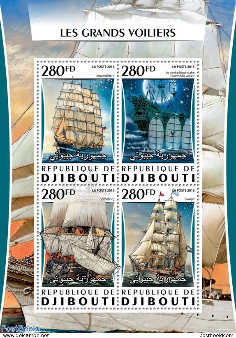 Djibouti 2016 Tall Ships , Mint NH, Transport - Ships And Boats - Schiffe