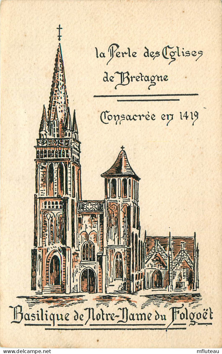 29* FOLGOET  Basilique Notre Dame (dessin)      RL23,0183 - Otros & Sin Clasificación