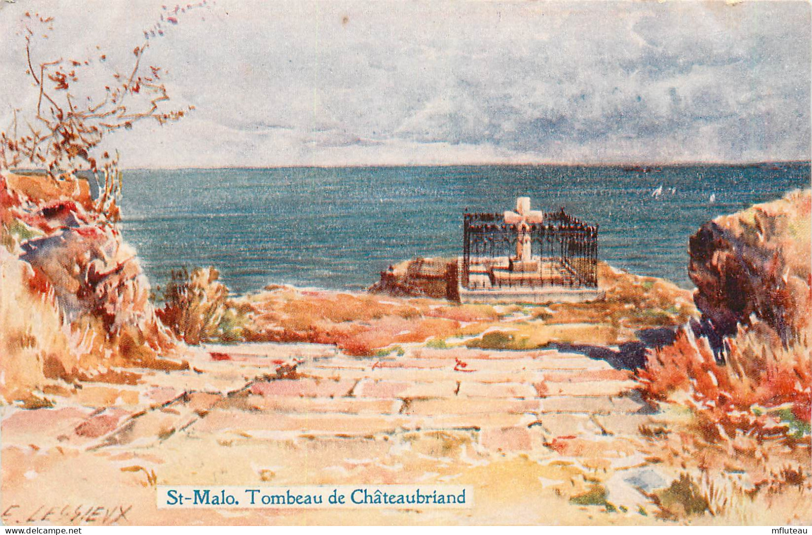 35* ST MALO    Tombeau De Chateaubriand  (illustree)   RL23,1280 - Saint Malo