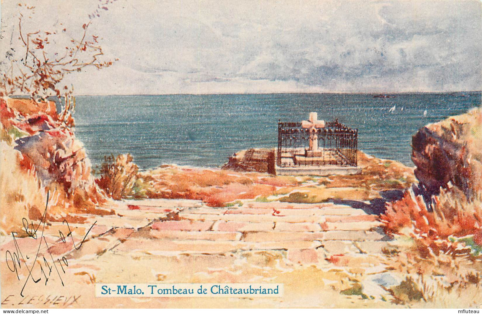 35* ST MALO  Tombeau De Chateaubriand (illustree)      RL23,1284 - Saint Malo