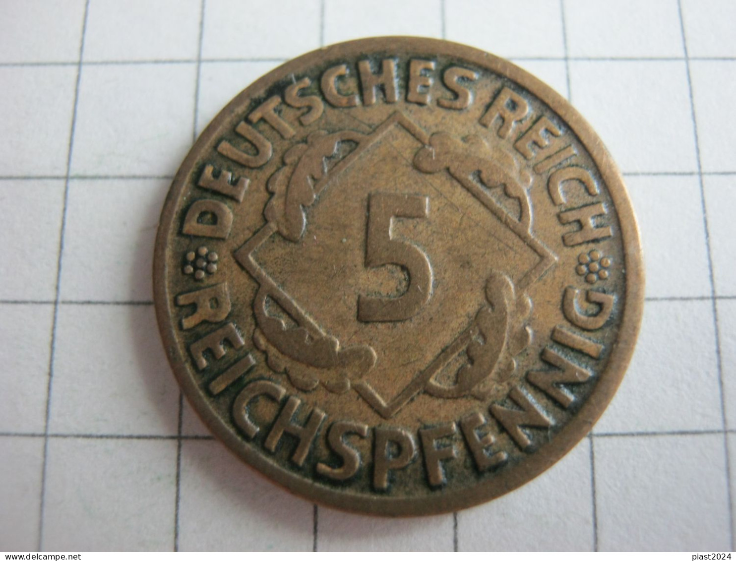 Germany 5 Reichspfennig 1924 J - 5 Rentenpfennig & 5 Reichspfennig