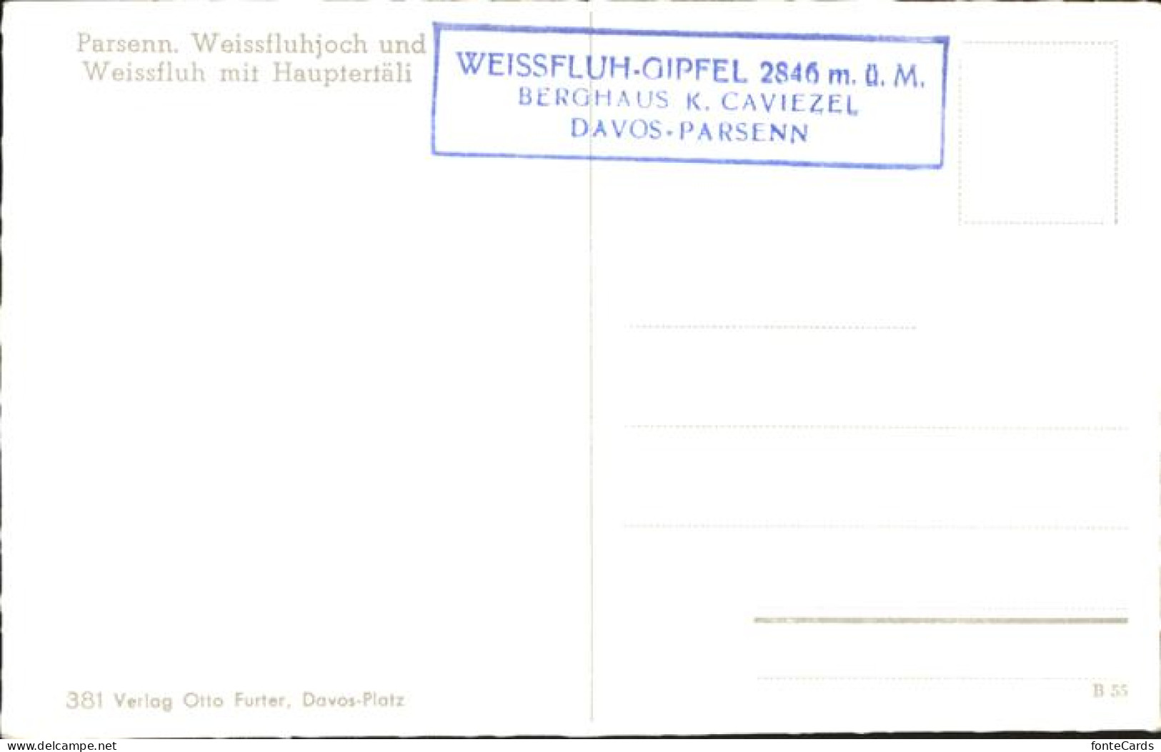 11337603 Parsenn Weissfluhjoch Und Weissfluh Mit Hauptertaeli Parsenn - Autres & Non Classés