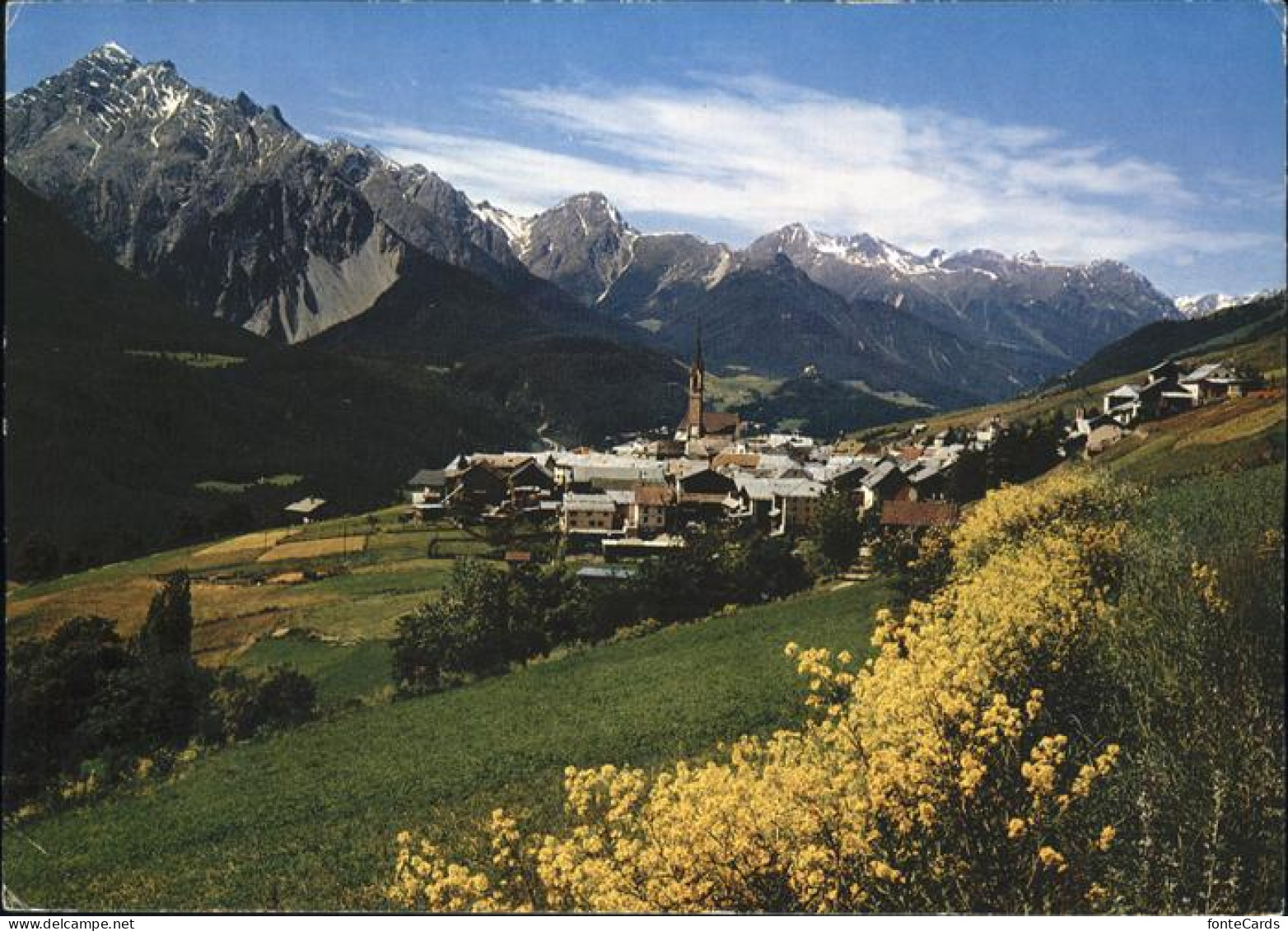 11337579 Sent Blick Auf Den Ort Mit Alpenpanorama Sent - Sonstige & Ohne Zuordnung