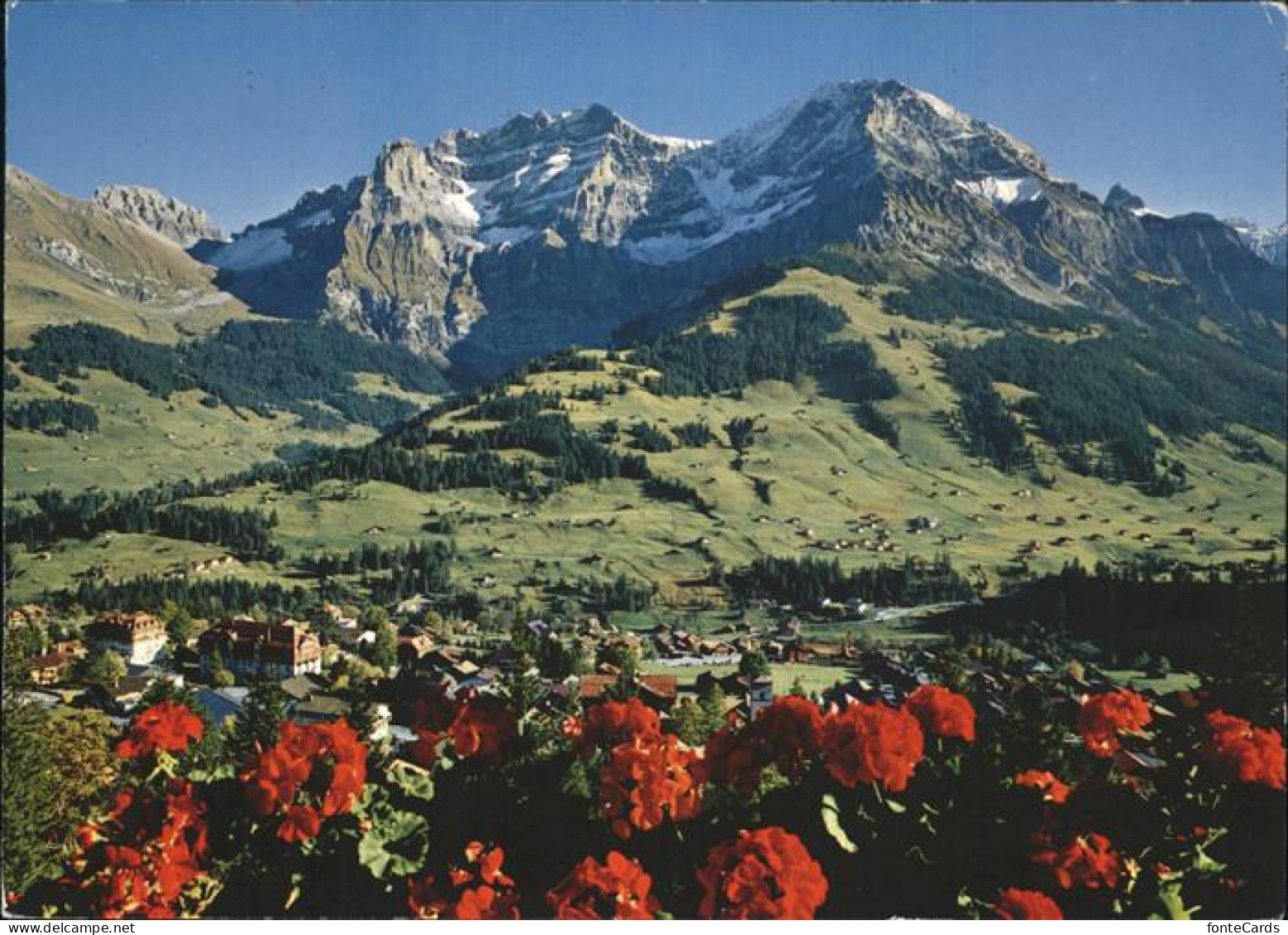 11337577 Adelboden Blick Auf Den Ort Mit Lohner Tschingelochtighorn Adelboden - Sonstige & Ohne Zuordnung