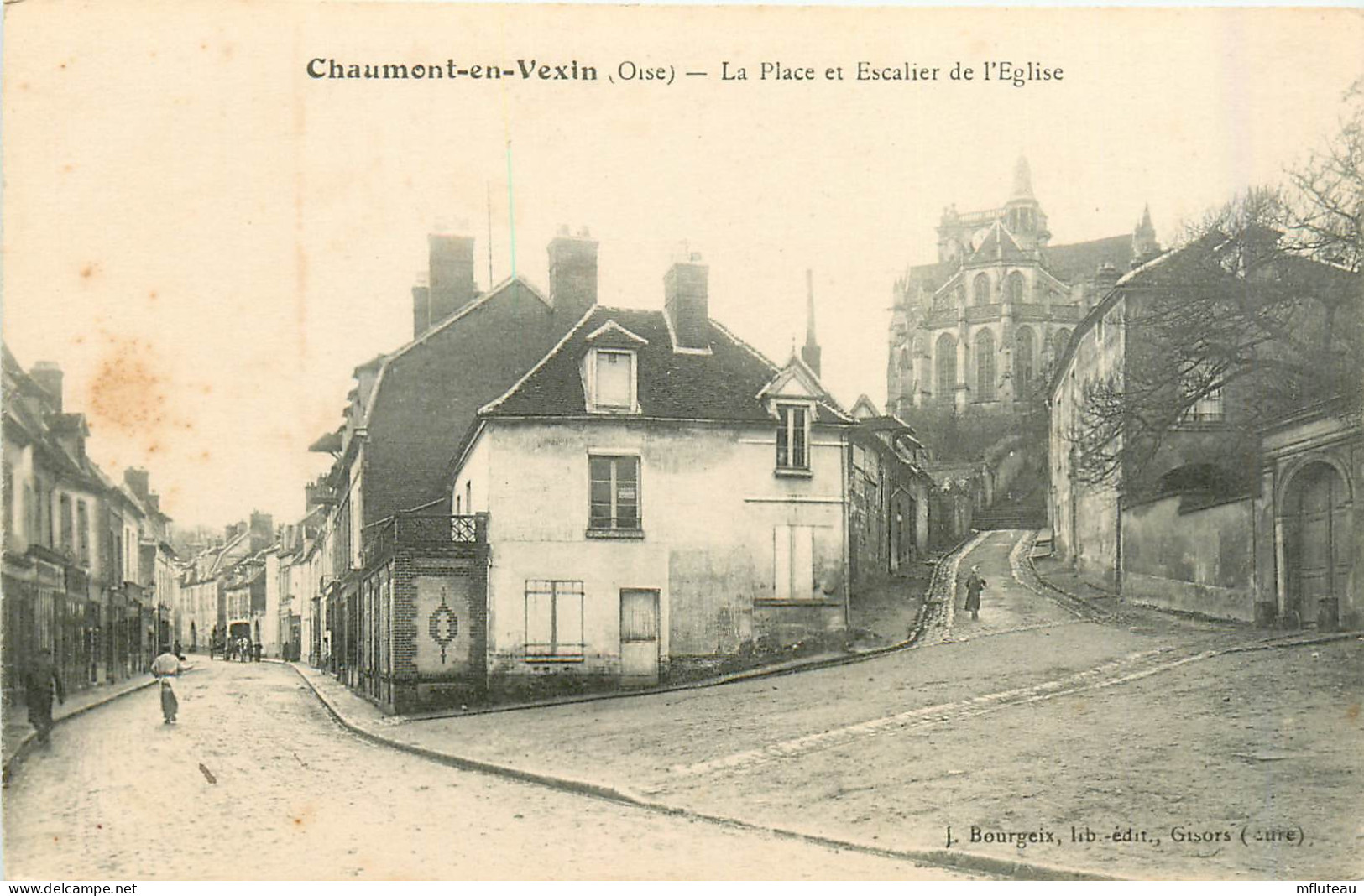 60* CHAUMONT EN VEXIN  Place Et Escalier De L Eglise        RL35.0089 - Chaumont En Vexin