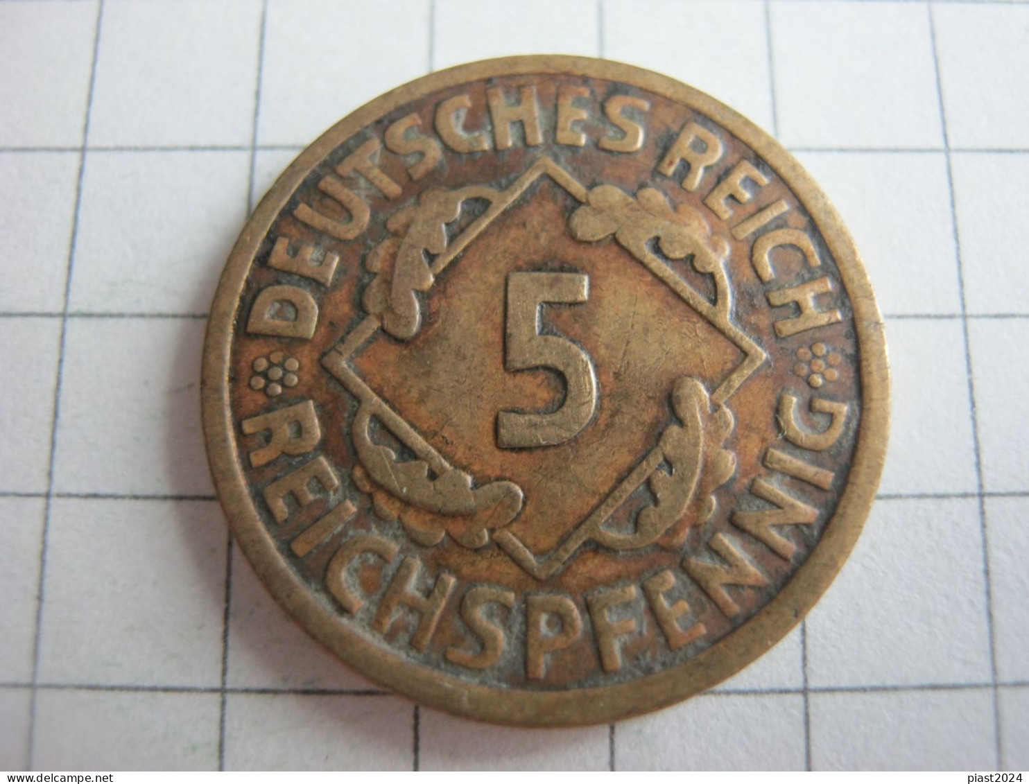 Germany 5 Reichspfennig 1925 E - 5 Rentenpfennig & 5 Reichspfennig