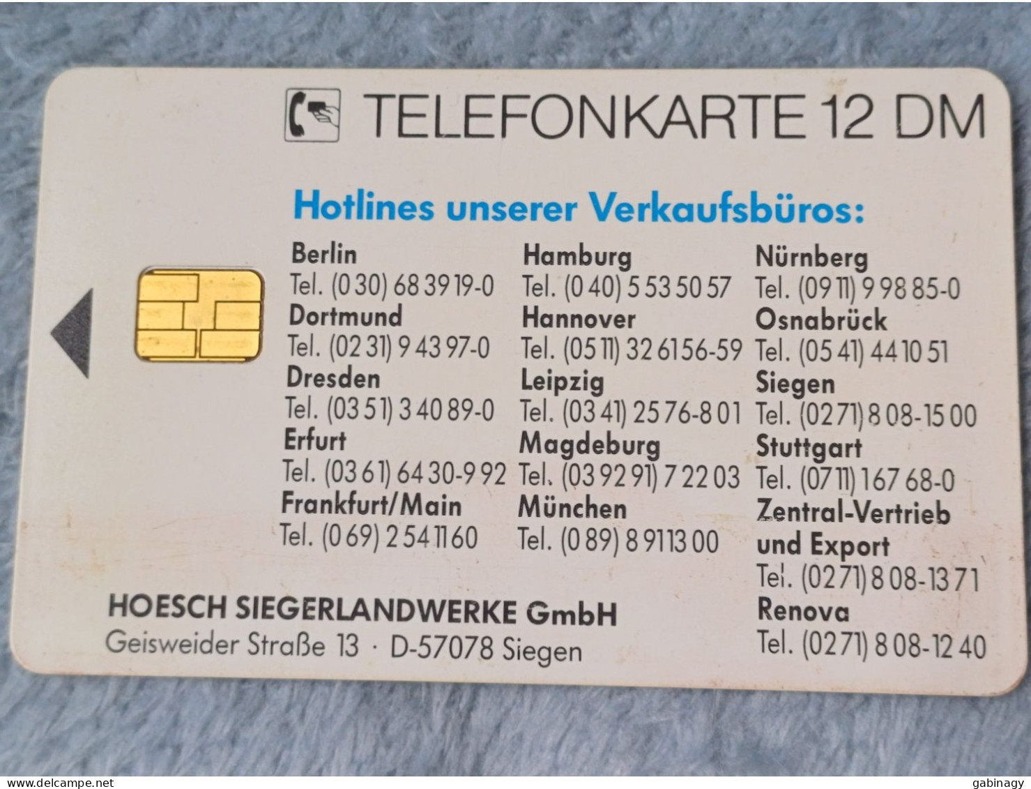 GERMANY-1106 - O 1051 - Hoesch Siegerlandwerke GmbH - 3.000ex. - O-Serie : Serie Clienti Esclusi Dal Servizio Delle Collezioni