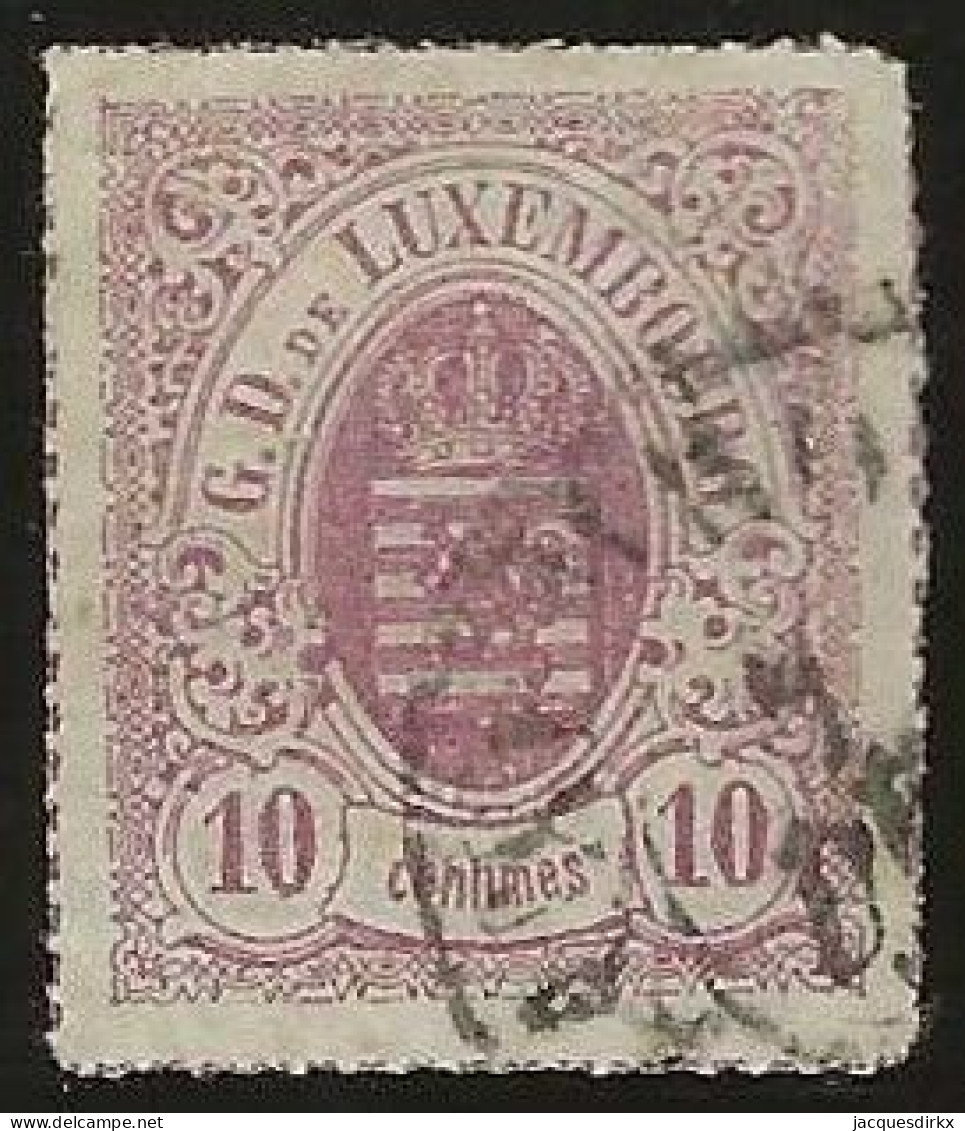 Luxembourg  .  Y&T   .   17     .    O   .  1865-73  .  Percés En Lignes Colorées  .    Oblitéré - 1859-1880 Stemmi