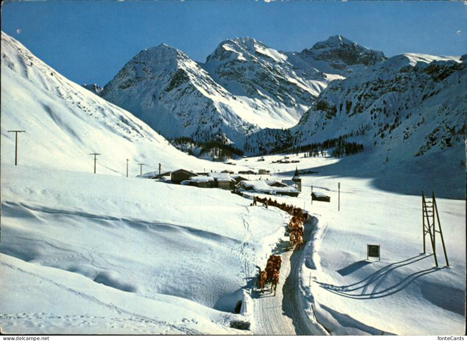 11337494 Sertig Doerfli Schlittenpartie Mittagshorn Plattenhorn Hochducan Sertig - Autres & Non Classés