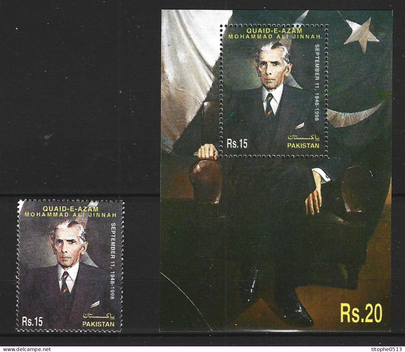 PAKISTAN. N°974 + BF 9 De 1998. Alt Jinnah. - Pakistan