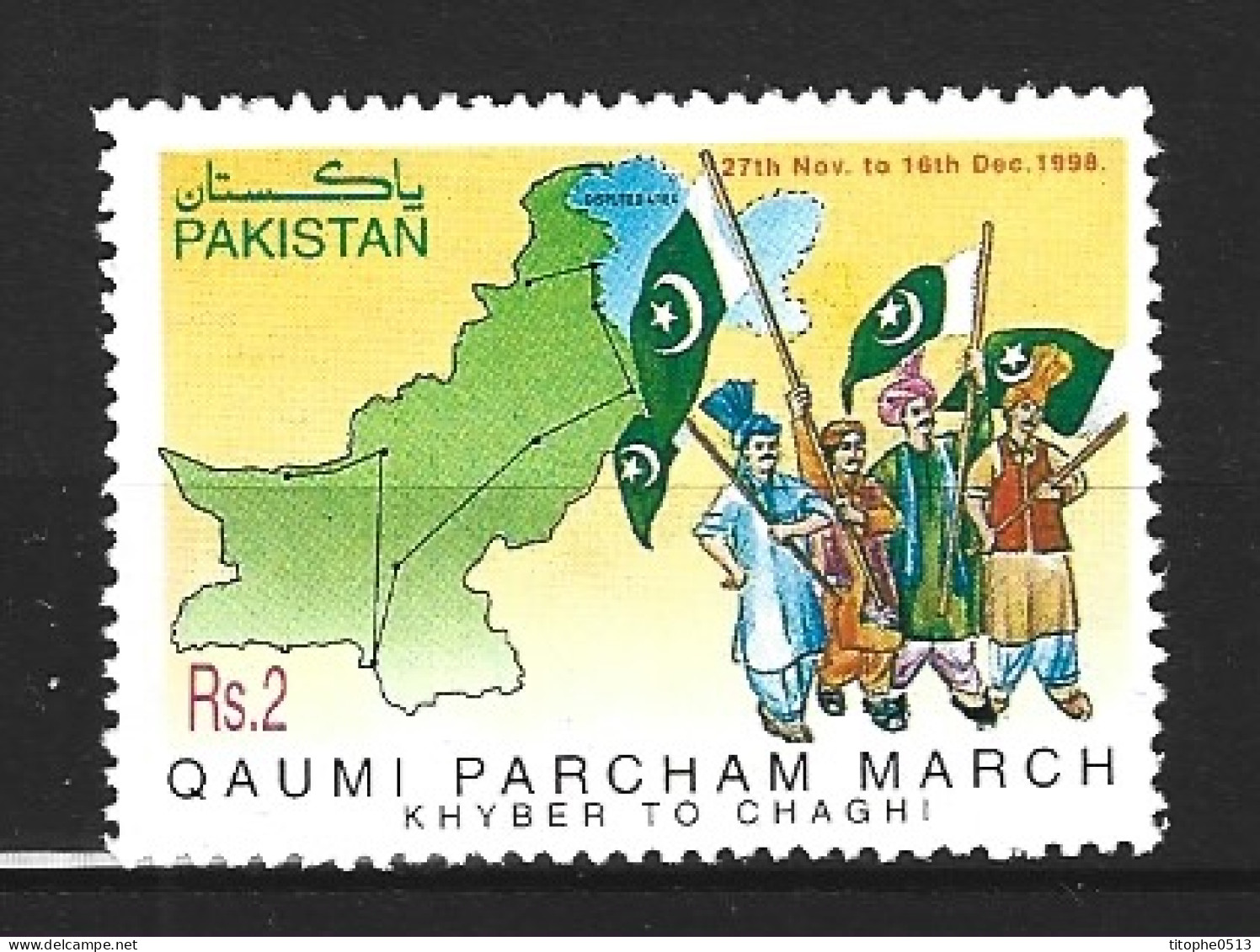 PAKISTAN. N°979 De 1998. Manifestation Qaumi Parcham. - Pakistan