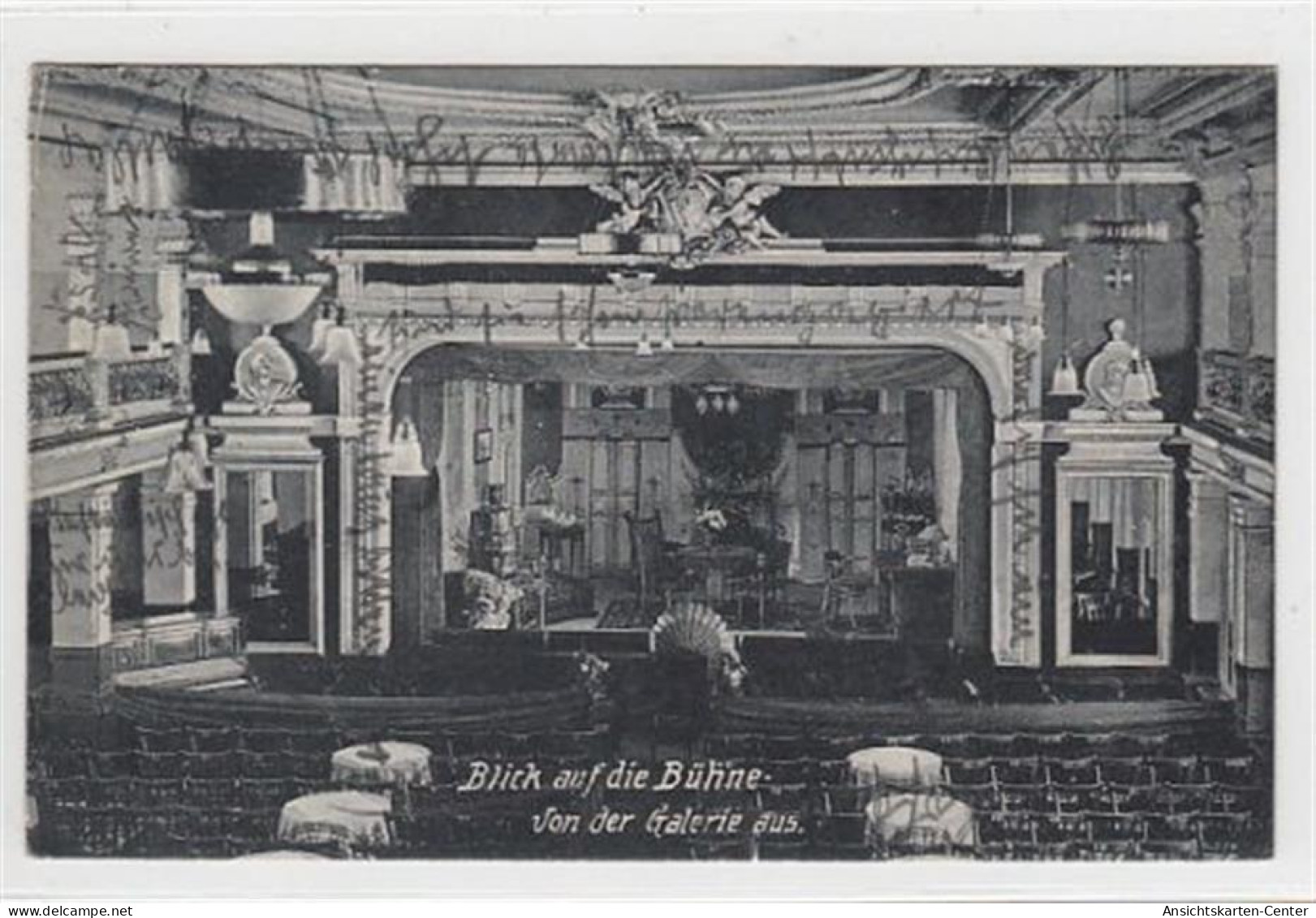 39077808 - Ronneburg. Gastwirtschaft Schuetzenhaus, Blick Auf Die Buehne Von Der Galerie Aus Gelaufen, 1927 Kleiner Kni - Gera