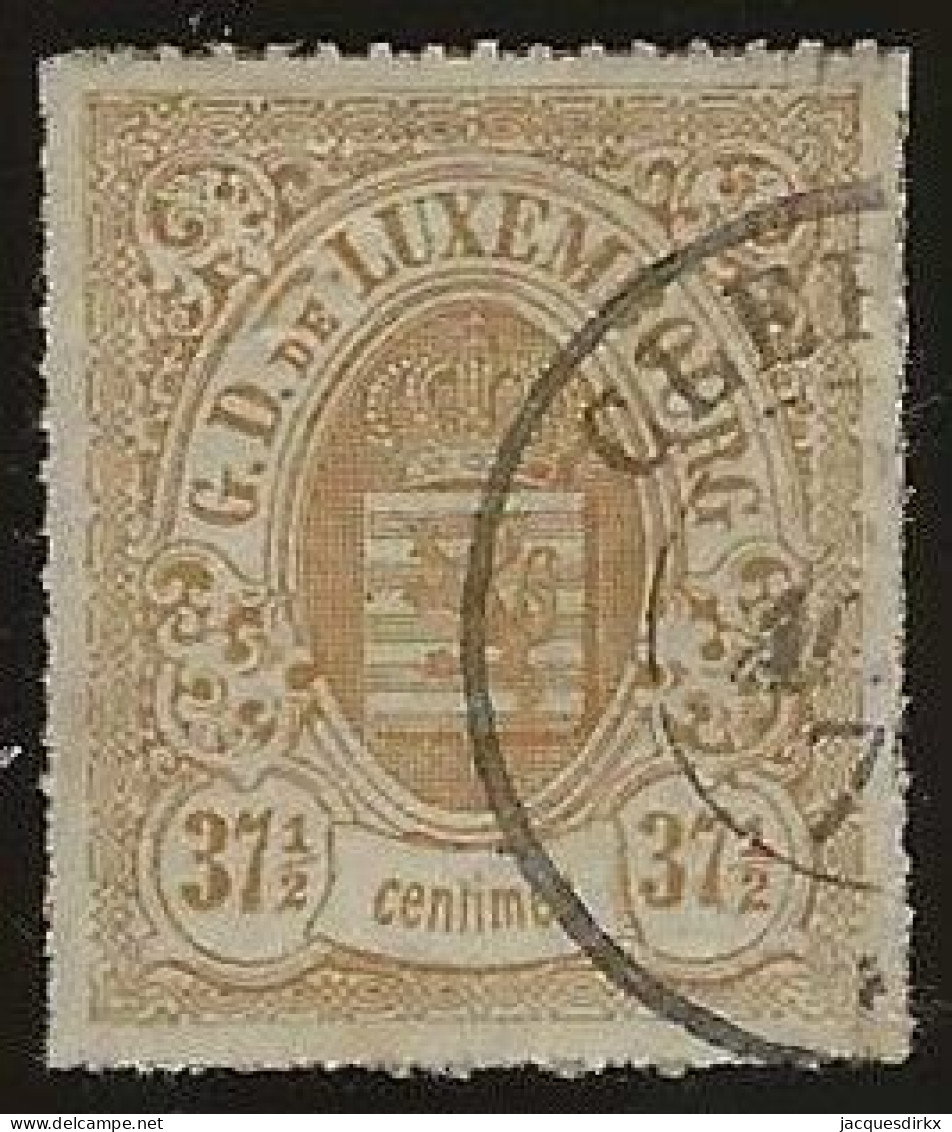 Luxembourg  .  Y&T   .   22  (2 Scans)    .  1865-73  .  Percés En Lignes Colorées  .    O   .    Oblitéré - 1859-1880 Stemmi