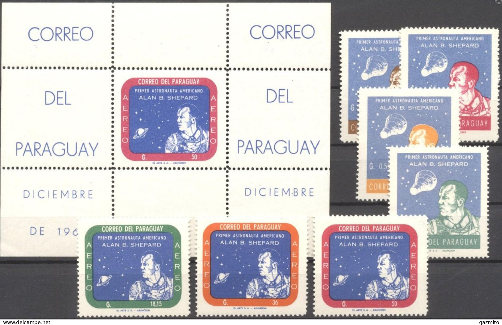 Paraguay 1961, Space, Shepard, 7val  +BF - Paraguay