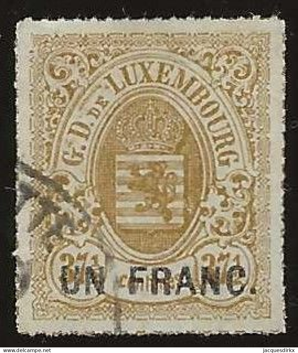 Luxembourg  .  Y&T   .   24  (2 Scans)  .  1865-73  .  Percés En Lignes Colorées    .    O   .    Oblitéré - 1859-1880 Coat Of Arms