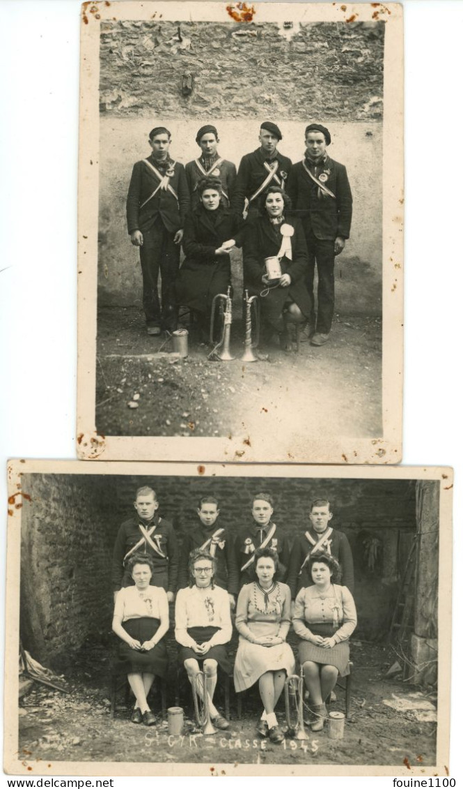 LOT De 2 " PHOTO " De Conscrits De SAINT CYR Classe 1945 Et ? ( Photographe Bontron à SENNECEY LE GRAND 71 ) - Lieux