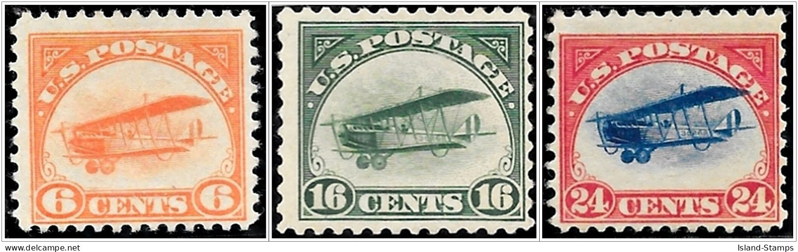 US 1918 Airs Jenny SG.A546-A548 Light Mounted Mint - Unused Stamps