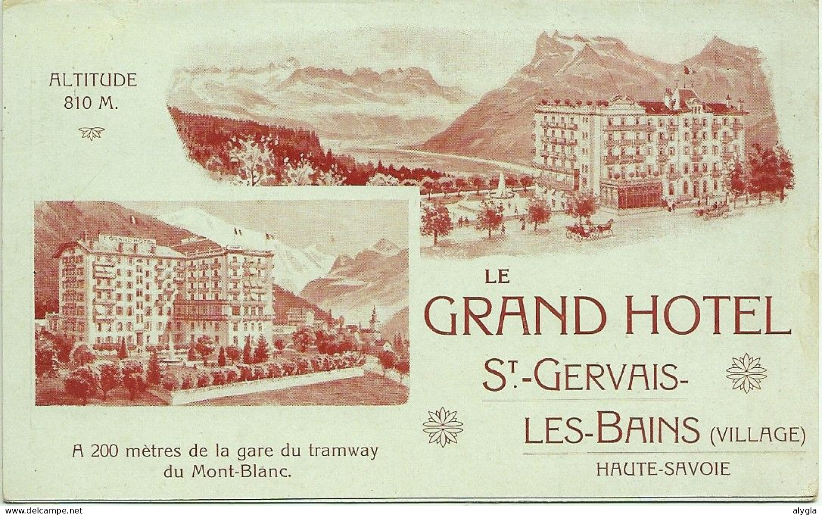 74  - St-GERVAIS-Les-BAINS - Le Grand Hôtel - Carte De Visite Litho 2 Volets Et Calendrier 1911 - Saint-Gervais-les-Bains