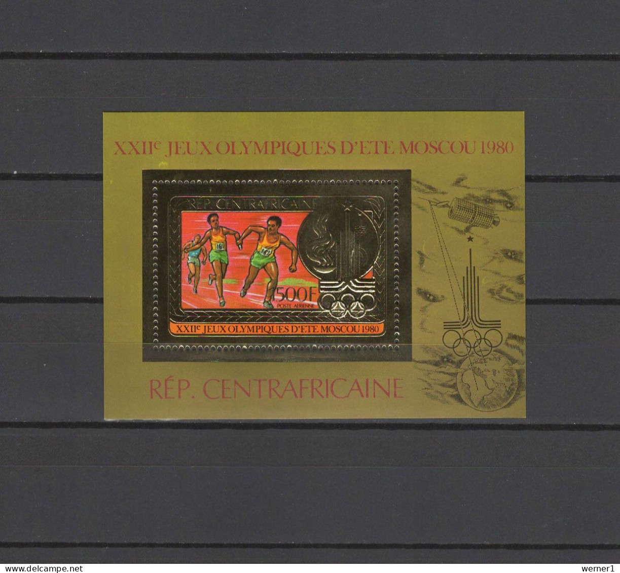 Central Africa 1980 Olympic Games Moscow, Space, Athletics Gold S/s MNH -scarce- - Sommer 1980: Moskau