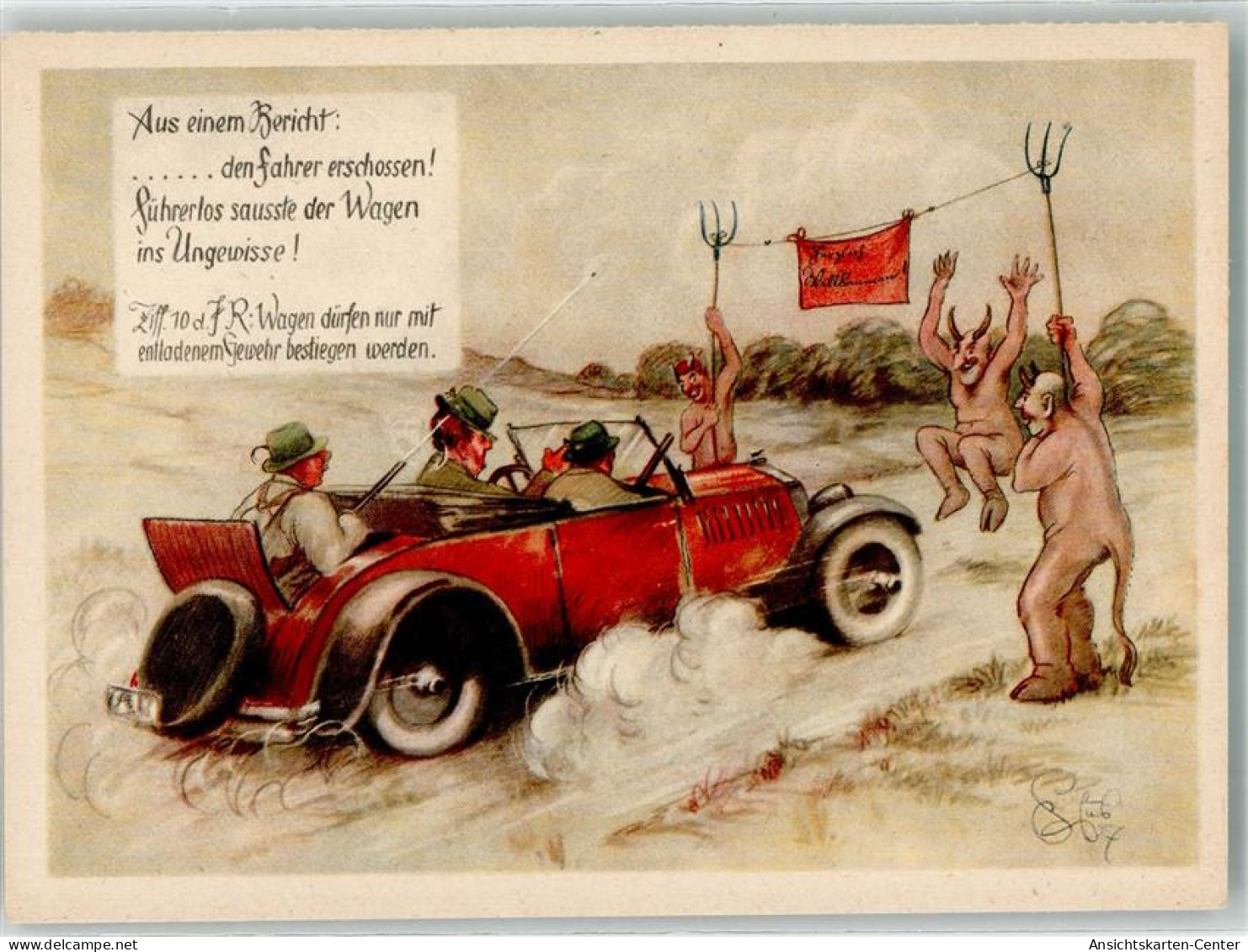 39597408 - Jagd Auto Humor Spruch Sign. Geilfus - Fairy Tales, Popular Stories & Legends