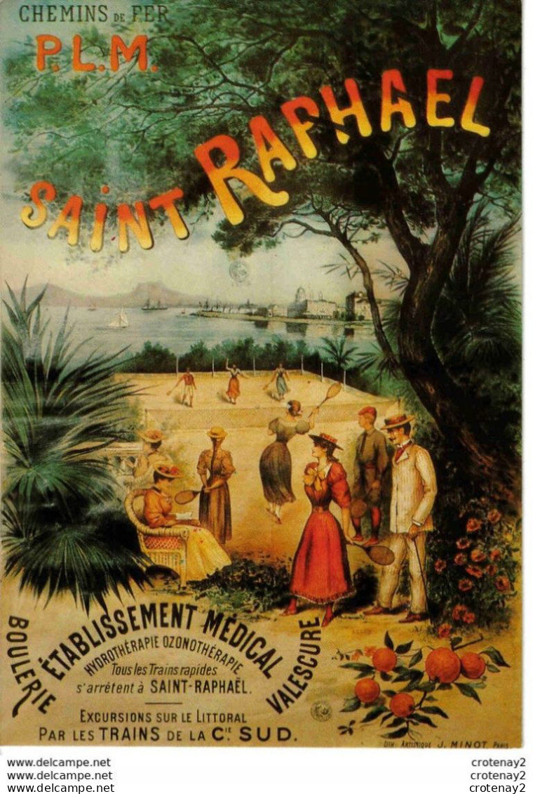 83  SAINT RAPHAËL TRAIN Reproduction D'une Affiche Des Chemins De Fer PLM Tennis VOIR DOS - Saint-Raphaël
