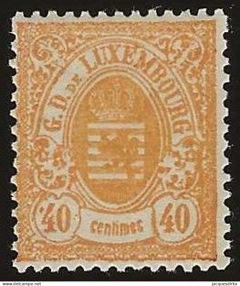 Luxembourg  .  Y&T .   35    .   * VLH .    Neuf Avec Gomme Et Une Trace Tres Légère D'une Charnière - 1859-1880 Coat Of Arms