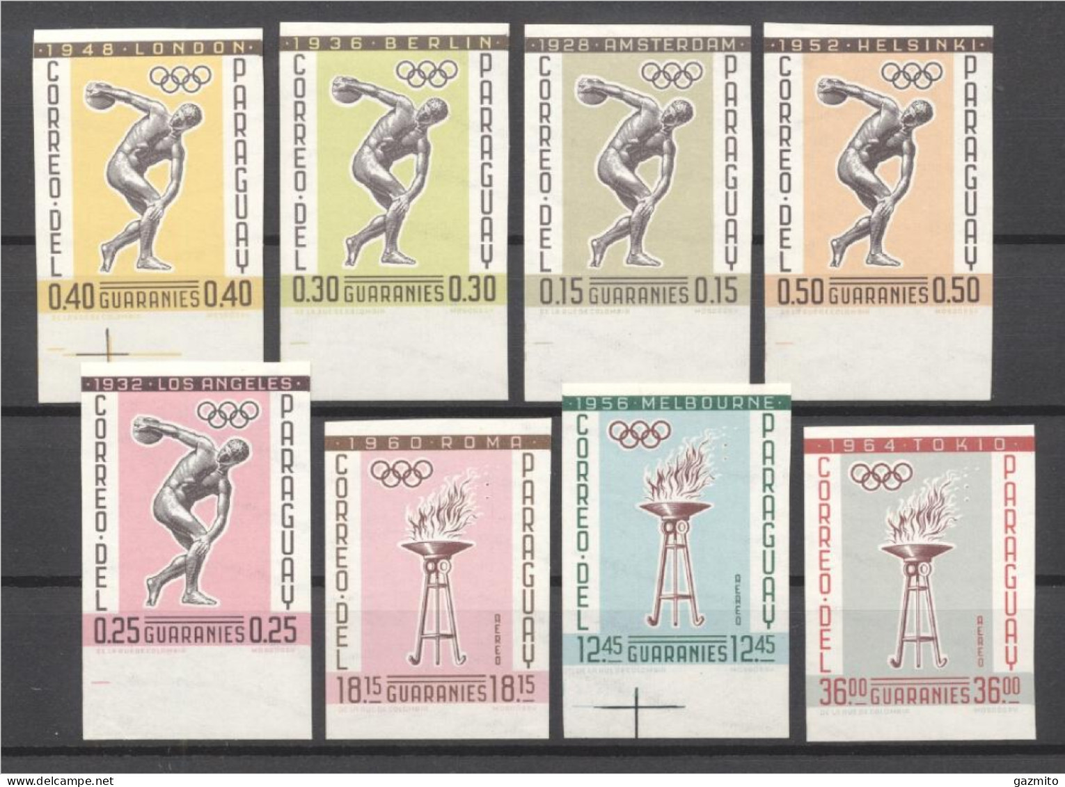 Paraguay 1962, Olympic Games, 8val IMPERFORATED - Autres & Non Classés