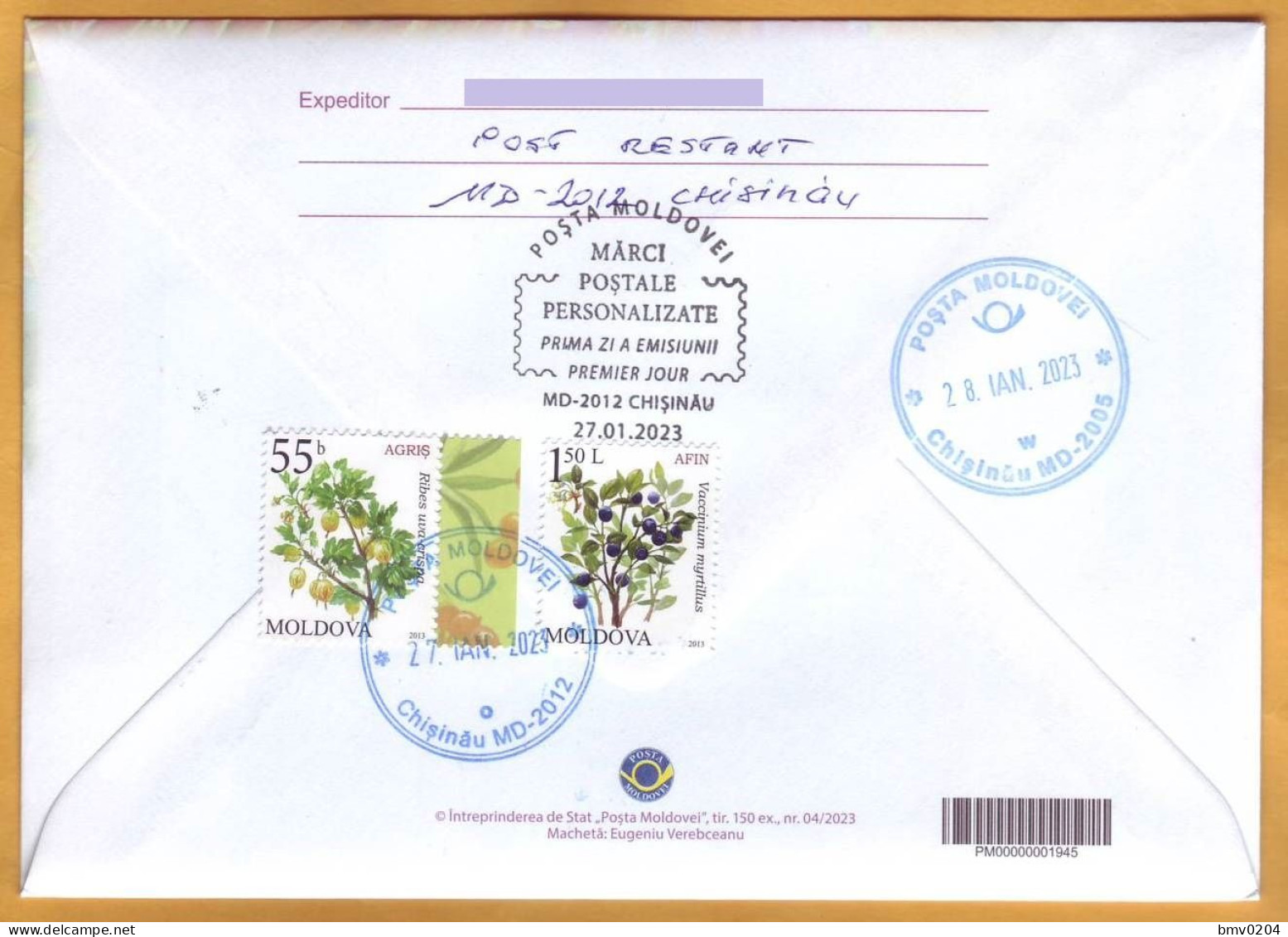 2023  Moldova Moldavie    FDC  Personalized Postage 2 Stamps - Moldawien (Moldau)