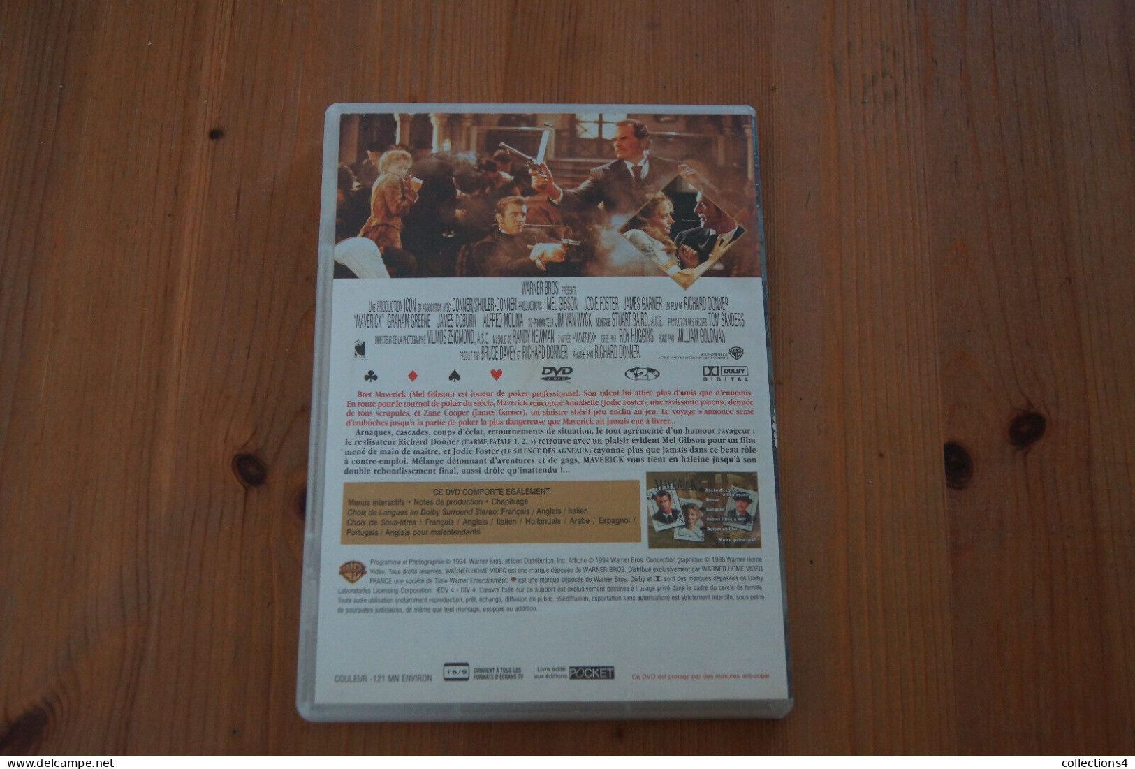 MAVERICK MEL GIBSON JODIE FOSTER JAMES GARNER DVD FILM 1994 - Oeste/Vaqueros