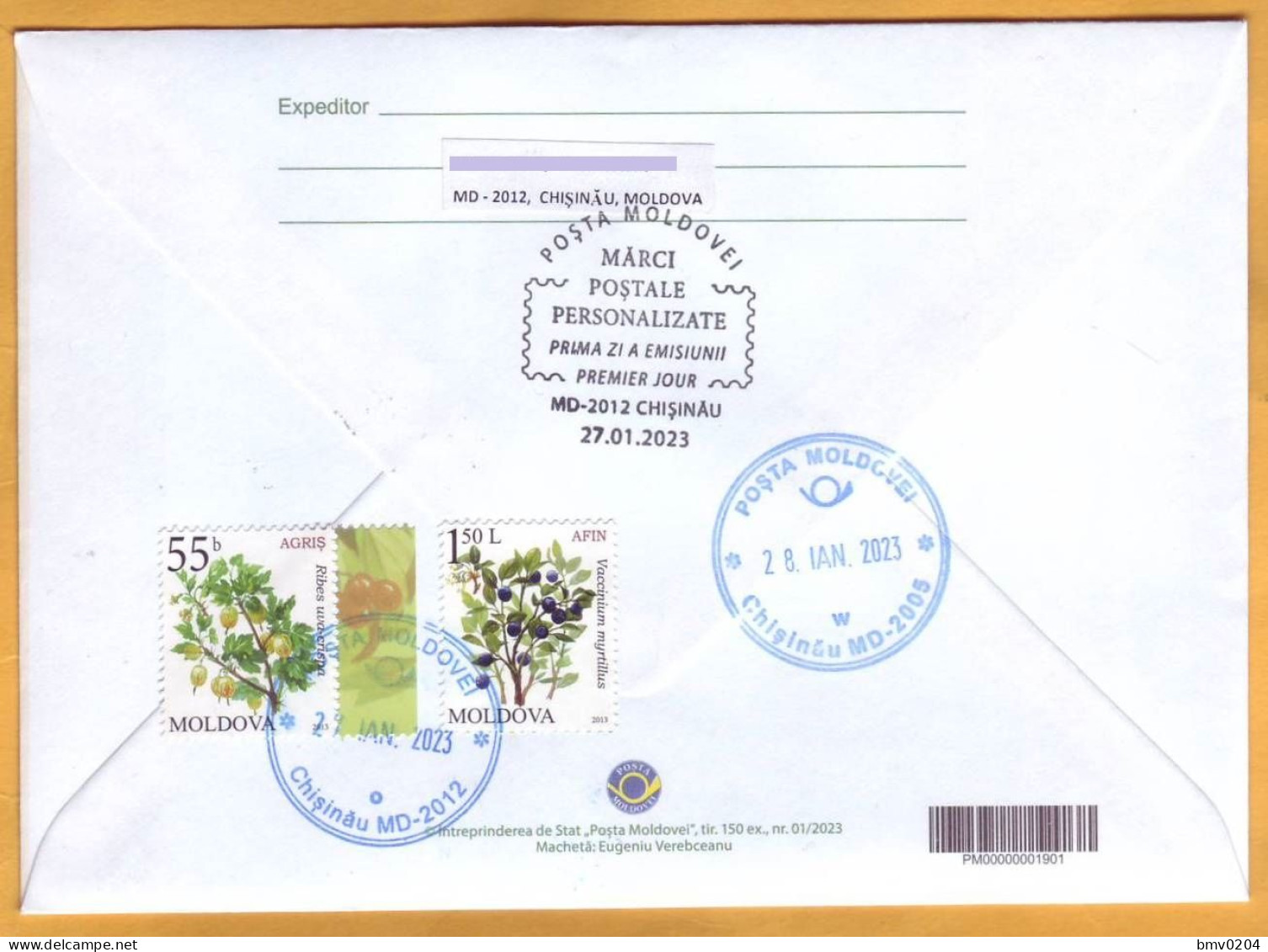 2023  Moldova Moldavie    FDC  Personalized Postage 2 Stamps - Moldova