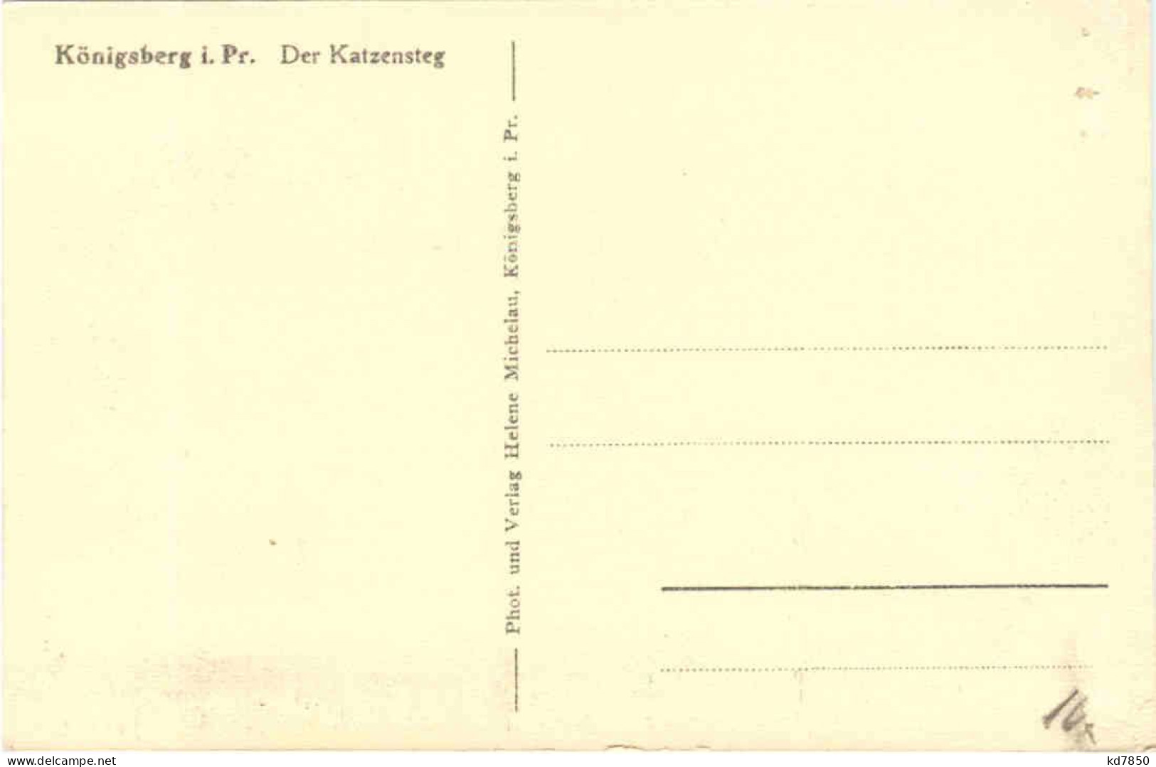 Königsberg - Der Katzensteg - Ostpreussen