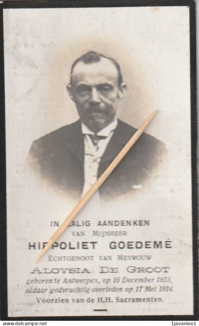 Antwerpen, 1914, Hippoliet Goedelé, De Groot - Images Religieuses