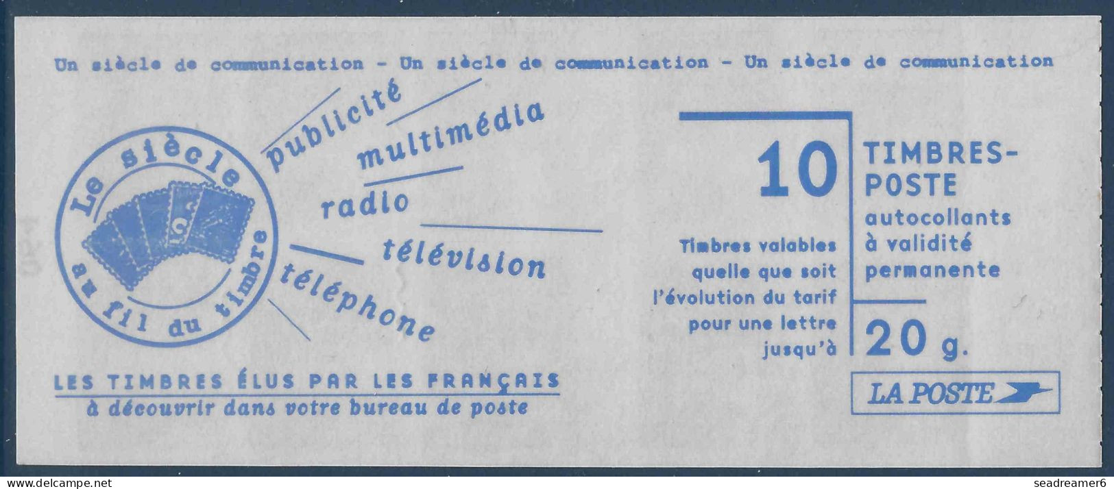 Carnet 10 Timbres Un Siècle De Communication LUQUET N°3085-C7 Avec N° + Nappe 0 !intéressant ! - Moderne : 1959-...
