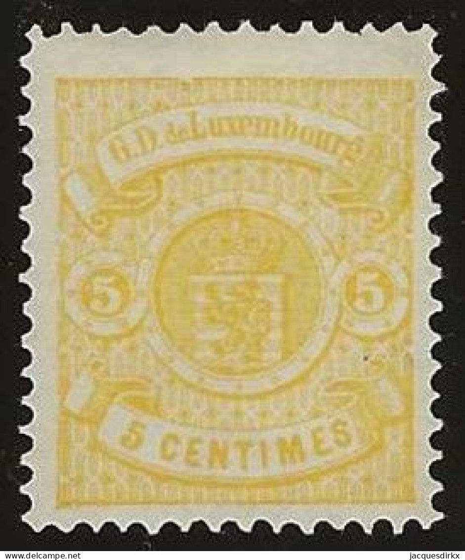 Luxembourg  .  Y&T .   41a  (2 Scans)   .  1880  .  Perf.  12½   .   * VLH .    Neuf Avec Gomme - 1859-1880 Wapenschild